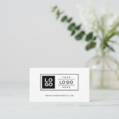 Carte De Visite Nom d'employé personnalisé moderne avec logo d'ent (Debout devant)