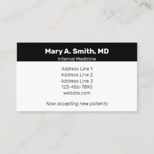 Carte De Visite Nom du cabinet médical Spécialité Adresse de retou