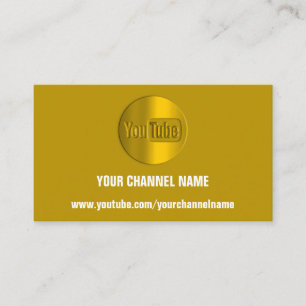 CARTE DE VISITE NOM DU CANAL VOUS TUBER LOGO CODE QR MUSTARD JAUNE