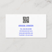 CARTE DE VISITE NOM DU CANAL VOUS TUBER LOGO QR CODE BLEU BLANC (Dos)