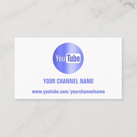 CARTE DE VISITE NOM DU CANAL VOUS TUBER LOGO QR CODE BLEU BLANC (Devant)
