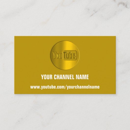 CARTE DE VISITE NOM DU CANAL VOUS TUBER LOGO QR CODE MUSTARD JAUNE (Devant)