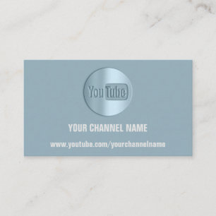 CARTE DE VISITE NOM DU CANAL VOUS TUBER LOGO QR CODE SMOKY BLUE
