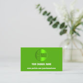 CARTE DE VISITE NOM DU CANAL VOUS TUBER LOGO QR CODE VERT BLANC (Debout devant)