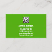 CARTE DE VISITE NOM DU CANAL VOUS TUBER LOGO QR CODE VERT BLANC (Dos)