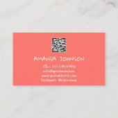 CARTE DE VISITE NOM DU CANAL YOUTUBER LOGO CODE QR CODE CORAL (Dos)