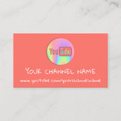 CARTE DE VISITE NOM DU CANAL YOUTUBER LOGO CODE QR CODE CORAL (Devant)