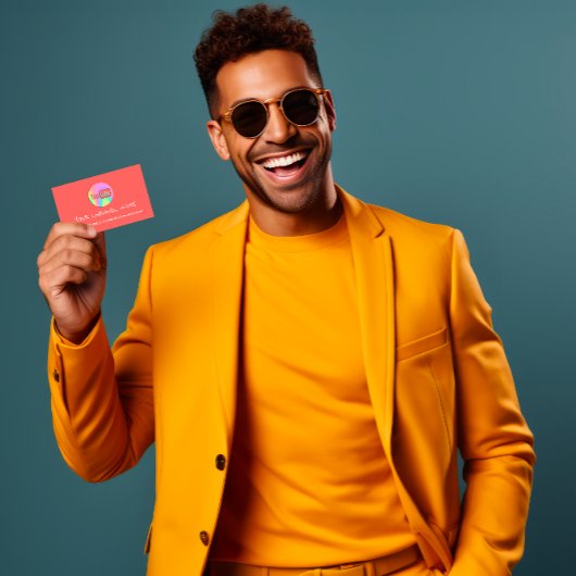 CARTE DE VISITE NOM DU CANAL YOUTUBER LOGO CODE QR CODE CORAL