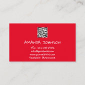 CARTE DE VISITE NOM DU CANAL YOUTUBER LOGO QR CODE RED (Dos)