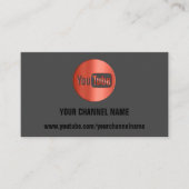 CARTE DE VISITE NOM DU CANAL YOUTUBER LOGO QR CODE RED (Devant)