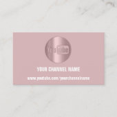 CARTE DE VISITE NOM DU CANAL YOUTUBER LOGO QR CODE ROSE (Devant)