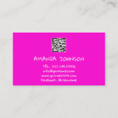 CARTE DE VISITE NOM DU CANAL YOUTUBER LOGO QR CODE ROSE (Dos)