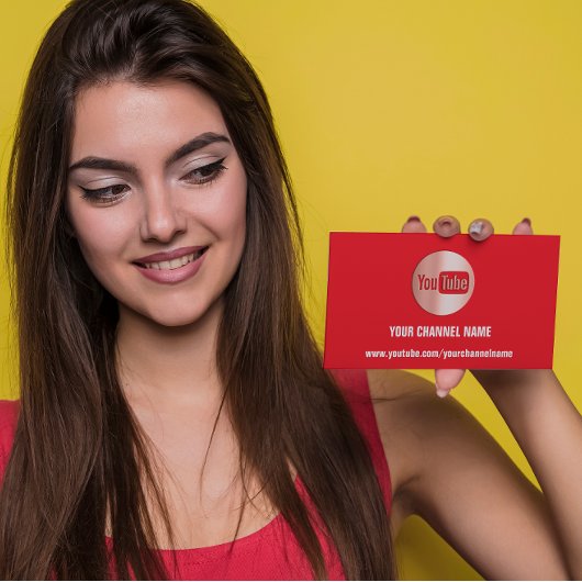 CARTE DE VISITE NOM DU CANAL YOUTUBER LOGO QR CODE ROSE ROSE ROSE