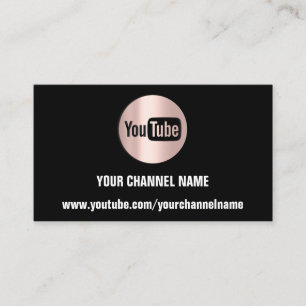 CARTE DE VISITE NOM DU CANAL YOUTUBER LOGO QR ROSE BUS BLANC NOIR