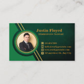 Carte De Visite Nom du logo de l'entreprise Image Vert et Or Moder (Devant)