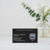 Carte De Visite Nom du logo personnalisé de l'agent de police Appl (Debout devant)