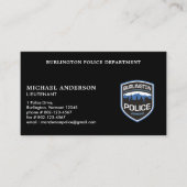 Carte De Visite Nom du logo personnalisé de l'agent de police Appl (Devant)