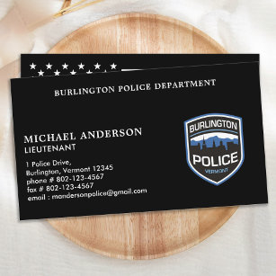 Carte De Visite Nom du logo personnalisé de l'agent de police Appl