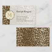 Carte De Visite Nom du monogramme personnalisé de l'Empreinte de l (Devant / Derrière)