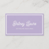 Carte De Visite Nom du monogramme violet de lavande chic personnal (Devant)