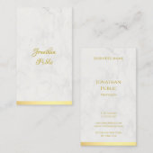 Carte De Visite Nom du script à la main Marbre d'or Elegant Modèle (Devant / Derrière)