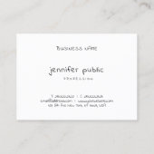 Carte De Visite Nom du script à la main moderne tendance Simple Mo (Dos)