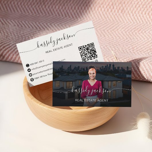 Carte De Visite Nom du script Agent immobilier professionnel Photo