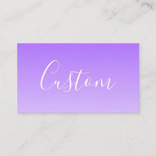 Carte De Visite Nom du script curatif et Ombre violet clair modifi (Devant)