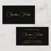 Carte De Visite Nom du script de typographie personnalisée Modèle (Devant / Derrière)