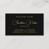 Carte De Visite Nom du script de typographie personnalisée Modèle (Dos)