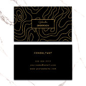 Carte De Visite Nom du script du Motif Abstrait Gold Line