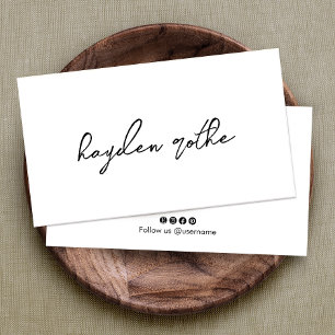 Carte De Visite Nom du script minimaliste de signature professionn