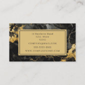 Carte De Visite Nom du script Monogramme Marque noir et or (Dos)