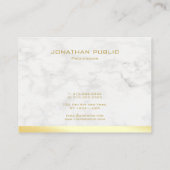 Carte De Visite Nom du texte or Marble Modèle Professional Modern (Dos)