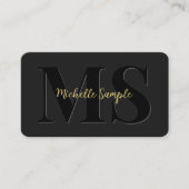 Carte De Visite Nom du texte personnalisé Code QR Luxe Gold Callig (Devant)