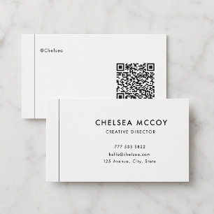Carte De Visite Nom d'utilisateur moderne unique et simple Code QR
