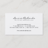 Carte De Visite Nom élégant avec Pétale Fleur Jaune II (Dos)