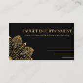 Carte De Visite Nom élégant Black & Gold de marque personnalisée (Devant)