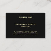 Carte De Visite Nom élégant moderne à la mode professionnel d'or (Dos)