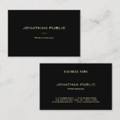 Carte De Visite Nom élégant moderne à la mode professionnel d'or (Devant / Derrière)