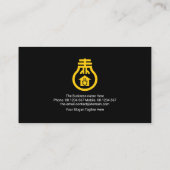 Carte De Visite Nom élégant Monogramme Éclair électrique vert (Dos)