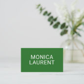 Carte De Visite Nom en gras CODE QR LOGO ICONS SOCIAUX VERT (Debout devant)