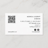 Carte De Visite Nom en gras CODE QR LOGO ICONS SOCIAUX VERT (Dos)