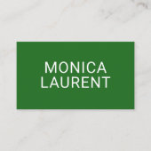 Carte De Visite Nom en gras CODE QR LOGO ICONS SOCIAUX VERT (Devant)