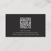 Carte De Visite Nom en gras Code QR noir Design simple moderne (Dos)