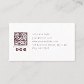 Carte De Visite Nom encadré moderne, code qr, photo, photo (Dos)