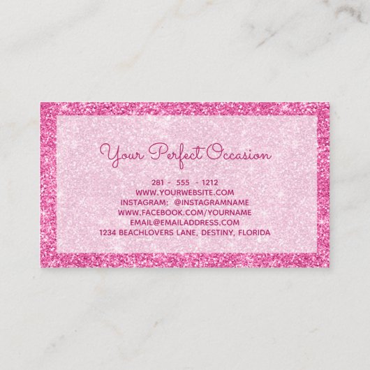 Carte De Visite Nom Girly à la mode de diamant de parties (Dos)