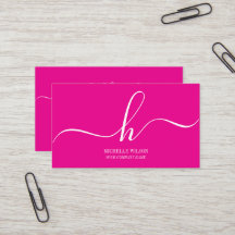Nom initial de monogramme élégant en écriture rose