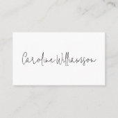 Carte De Visite Nom manuscrit Calligraphie moderne simple blanche (Devant)