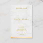 Carte De Visite Nom manuscrit de marbre moderne professionnel d'or (Dos)